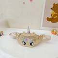 Golden sequin unicorn kids fanny pack with colorful horn and adjustable strap - Gold