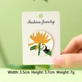 Cute panda on orange flower enamel brooch, cartoon animal badge fashion accessory - Chrysanthemum Panda