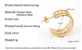 Goldene hohle C-förmige Creolen aus 18K vergoldetem Edelstahl mit Größenangaben - Breites Hohldesign (ZE125G) / Gold