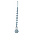 Morandi blue silicone pacifier clip with star buckle and round beads for baby - Blue (With Star Clip)