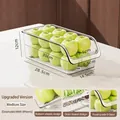 Medium clear plastic fridge organizer with wheels and removable drainage tray - Medium Wheels Upgrade / Clear White