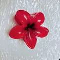 Pince à cheveux fleur de frangipanier rouge 8cm en résine brillante pour femme - Rouge Pur
