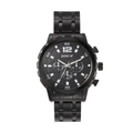 Orologio sportivo da uomo in acciaio nero con quadrante cronografo su sfondo bianco - Nero