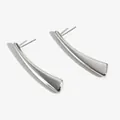 Orecchini a perno lunghi curvi minimalisti in acciaio inossidabile 316 argento lucido - Stile Argento (PD3247)