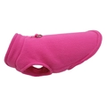 Thickened rose red fleece pet vest with integrated metal D-ring for leash attachment - Pink
