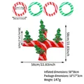 Inflatable Christmas reindeer antler toss game with red and green striped rings - Christmas Tree Ring Toss (4 Rings)