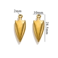 Golden arrow-shaped titanium steel charms for DIY jewelry making with dimensions - Arrow Token