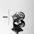 Orecchino a perno in acciaio inossidabile con stella e croce e finitura nera vintage - Stile Stella Esagramma (S307)