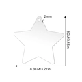 Dettaglio stella in acrilico trasparente con dimensioni 8,3x8cm e spessore 2mm per il fai-da-te - Pentagramma