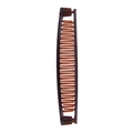 Classic dark brown banana hair clip with non-slip interlocking teeth and glossy finish - 15cm Flat Coffee