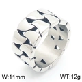 Anillo de titanio estilo cadena cubana plata para hombre, 11mm ancho y 12g - US 9 / Estilo B Color Acero