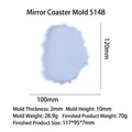 514B irregular resin mold for DIY coasters with clear measurement markers - Mirror Coaster Mold 514B