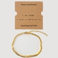 Pulsera ajustable de acero inoxidable con código Morse dorado y tarjeta I am enough - I am enough Dorado