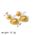 Double heart titanium steel earrings in gold finish with elegant rope texture - Double Layer Heart Twisted Rope Texture Style (TE6792)