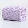 Dikke paarse koraalvlies handdoek met 3D-wafelpatroon en ultrazachte pluche textuurstof - 70x140cm Badhanddoek / Paars