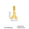 Gold stainless steel letter A pendant with dimensions 0.9x0.8cm for DIY jewelry - Letter A