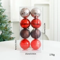 Lot de 8 boules de Noël assorties dans une boîte de 31cm avec un mélange de couleurs - Lot de 8 / Ensemble Rouge & Café 8cm