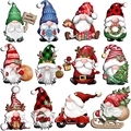Set di 12 decorazioni natalizie a forma di gnomo in legno con motivi festivi - Gnomi di Natale Colori Misti (24 Pezzi)