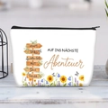 Weiße Canvas-Tasche mit deutschem Motiv-Druck, Sonnenblumen und schwarzem Reißverschluss - Deutsche Naturelemente Druck (jiayingljb024)