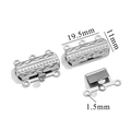 Detail of silver multi-strand slider clasp for DIY jewelry with 19.5x11mm dimensions - A Steel Color