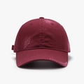 Berretto da baseball bordeaux vintage in cotone con dettagli strappati e visiera logora - Borgogna