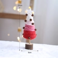 Sapin de Noël en feutre rose et rouge avec socle en bois et clochettes, haut de 22cm - Rose Dégradé