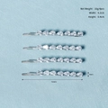 Set of 4 silver rhinestones bobby pins with pear-cut crystals for hair styling - Silver Teardrop Style (HS-J6373S)