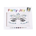 Self-adhesive multi-color star and leaf face crystal stickers for festive party makeup - HF-102
