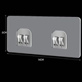 Transparent double-row adhesive wall hooks with 4 hooks, size 14cm by 6cm for home - 6*14 Transparent Double Claw Hook