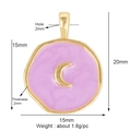 Ciondolo a luna in smalto viola e rame dorato con specifiche dettagliate sulle dimensioni - Luna / Lavanda