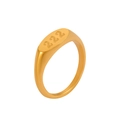Bague chevalière minimaliste en acier inoxydable plaqué or avec gravure du chiffre 222 - Or Numéro 222