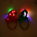Serre-têtes bonnet d'elfe de Noël lumineux à LED rouge et vert pour fêtes festives - Chapeau d'Elfe Rouge LED