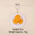 Artificial food keychain with deep fried snacks on a white plate and metal ring - 9cm / Banana - Keychain
