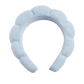 Pluffy light blue terry cloth sponge headband with cloud-like textured design - Single Headband (Terry Cloth) / Sky Blue