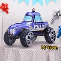 3D large police car foil balloon with blue finish for party decor, size 70x38cm - New Blue Police Car