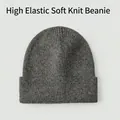 Gorro de punto acanalado gris elástico y suave para hombre y mujer con diseño de dobladillo - Talla única / gris oscuro