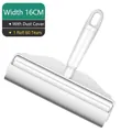 White lint roller with 16cm wide 60-sheet adhesive refill and protective dust cover - 16cm Short Handle