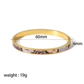 18K gold plated stainless steel enamel bangle with purple abstract texture, 6mm width - Purple Abstract Texture (TB7032-5)