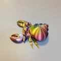3D printed hermit crab toy with metallic rainbow gradient silk PLA finish - Hermit Crab / Red Yellow Blue Gradient