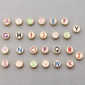 Golden round alloy alphabet charms with colorful enamel A-Z letters for DIY jewelry - Alphabet Set (DY147) / Set of 26 / Style 1 Mixed Colors