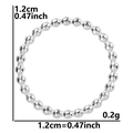 Vue détaillée d'une bague perlée en acier inoxydable de 1,2 cm avec poids de 0,2 g - Pendentif / Argenté