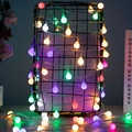 Solar powered multi-color star ball string lights for outdoor camping and garden decoration - Battery Steady Mode (3m 20LED) / Round Ball (Multicolor)