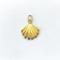 14K gold plated stainless steel seashell charm pendant 14x16mm for DIY jewelry - Fan Shell Style (BP1462)