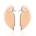 Minimalist origami bird stud earrings in rose gold finish with cutout wing details - 240/Parrot / Rose Gold