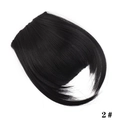 Wispy black clip-in bangs hair extension with sideburns for natural face framing - 2# Natural Black
