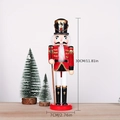 Detailed size guide of 30cm wooden nutcracker soldier showing height and base width - Fabric Wrapped Rifleman
