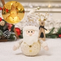 Leuchtender Weihnachtsmann-Plüsch mit goldbesticktem Stoff und warmem LED-Licht - Leuchtende Weihnachtsmann-Puppe Dekoration