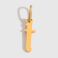 Minimalist lowercase letter f pendant in polished gold finish for jewelry DIY - Letter T / Gold