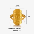 Anello regolabile in acciaio inossidabile dorato con motivi celesti di stelle e luna - Stile Goffrato Stella Luna / Aperto Regolabile / Oro