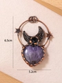 Detailansicht eines lila Herzanhängers mit den Maßen 6,5 cm Höhe und 5,2 cm Breite - Amethyst